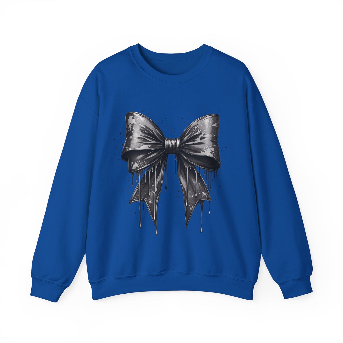 Black Bow on Blue Sweatshirt