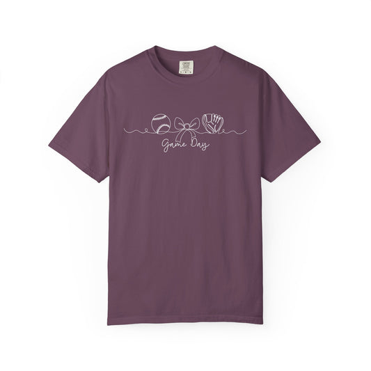Purple & Gold Baseball Game Day Comfort Colors T-Shirt