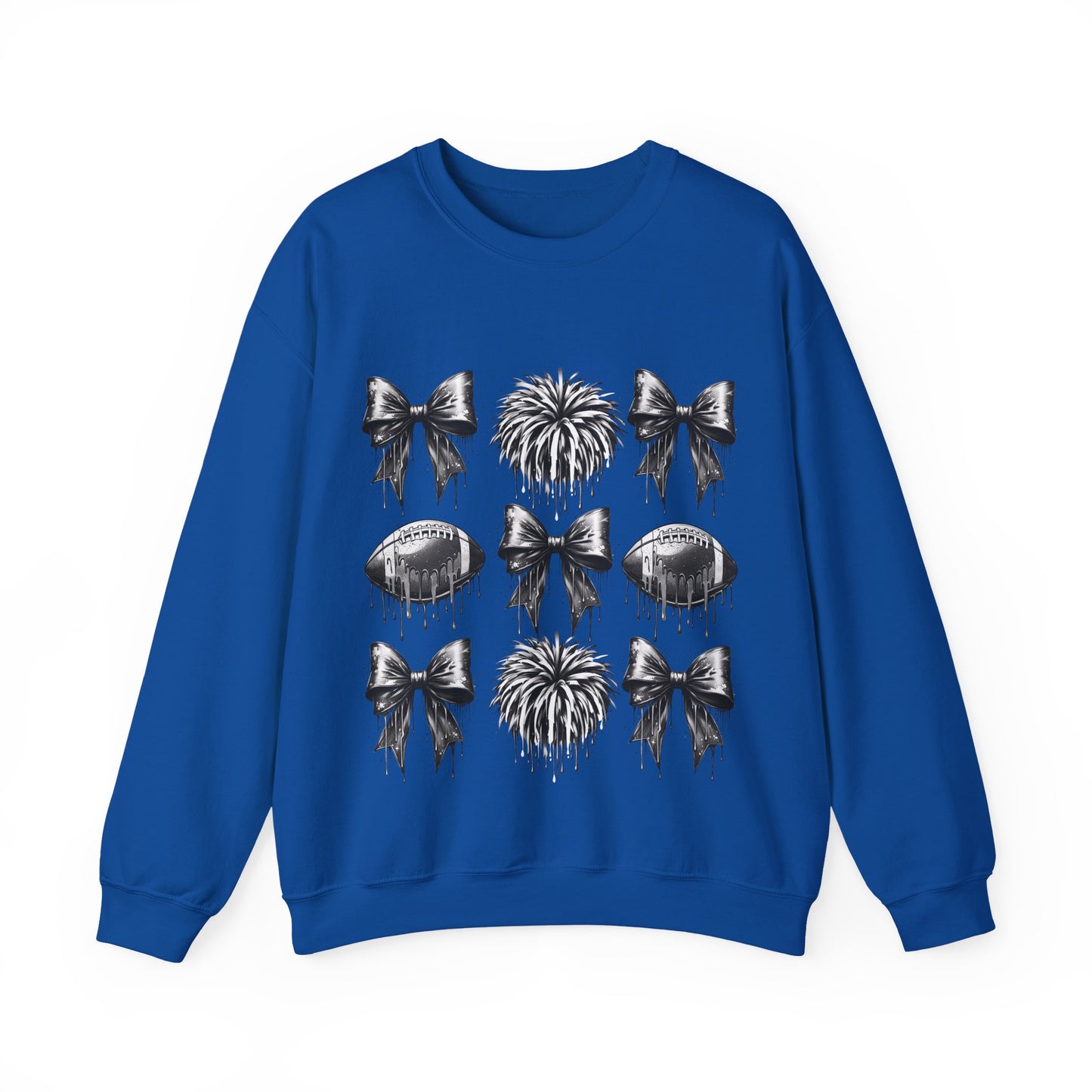 Black Bows on Blue Sweatshirt