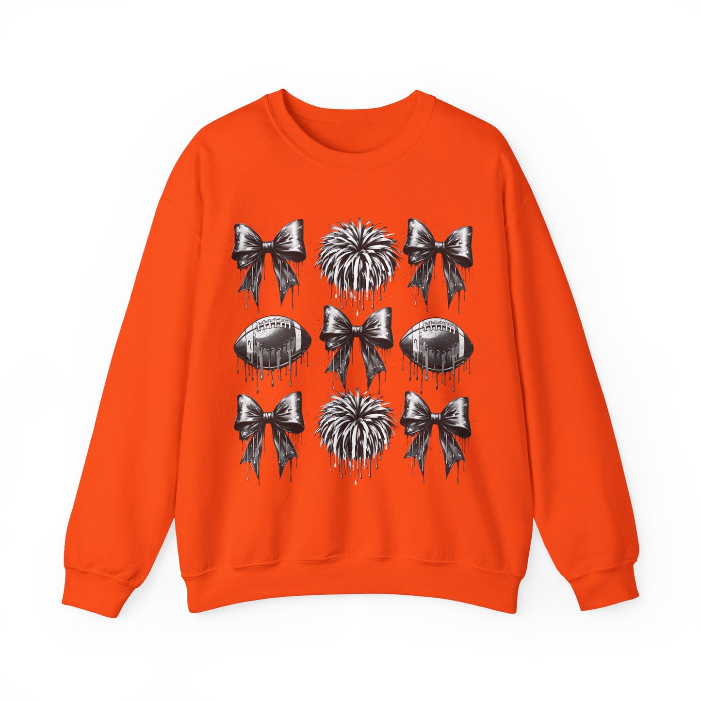 Black Bows on Orange Sweatshirt