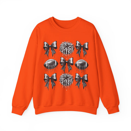 Black Bows on Orange Sweatshirt