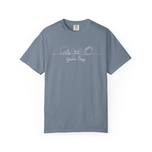 Blue & Grey Football Game Day Comfort Colors T-Shirt