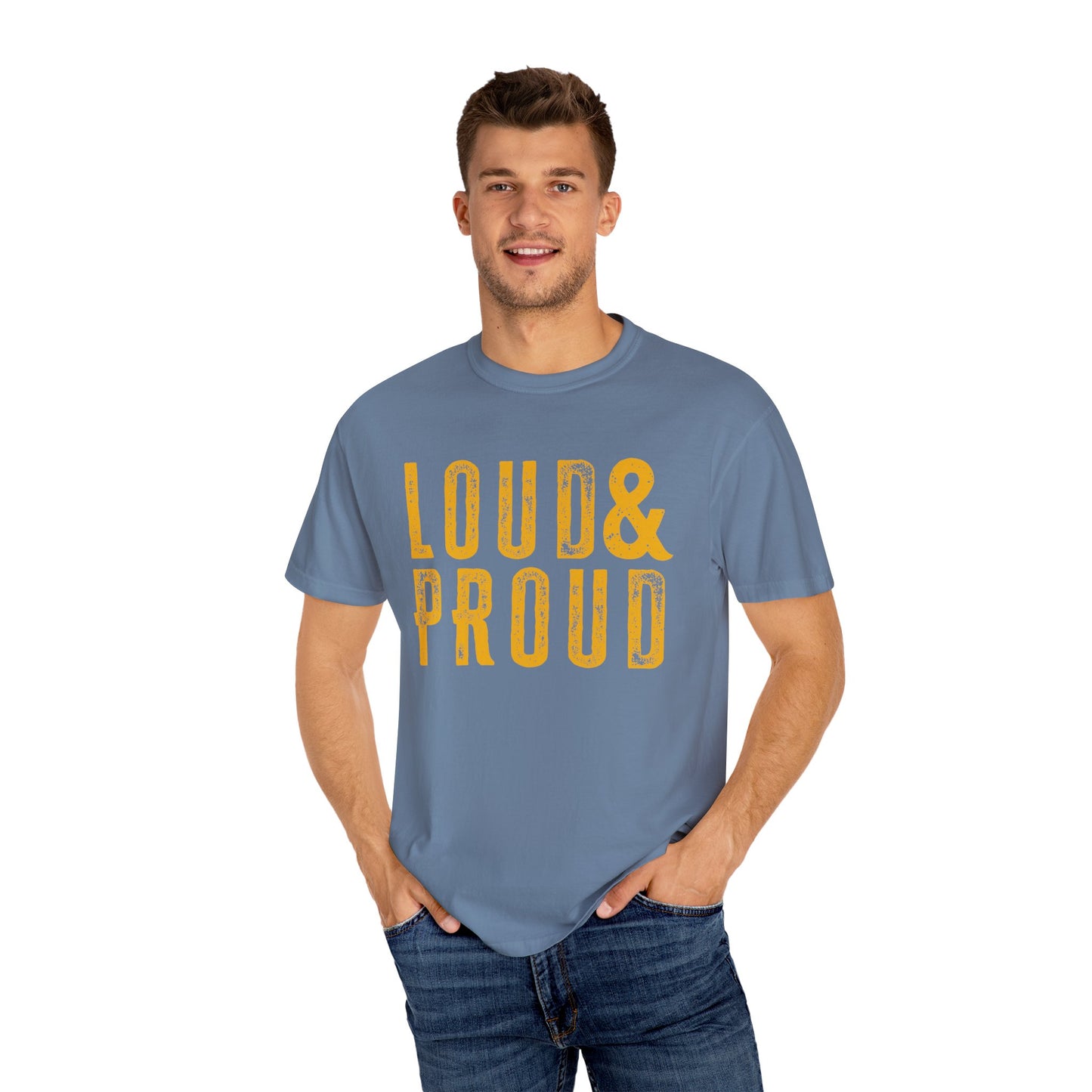 Blue and Gold Loud & Proud Comfort Colors T-Shirt