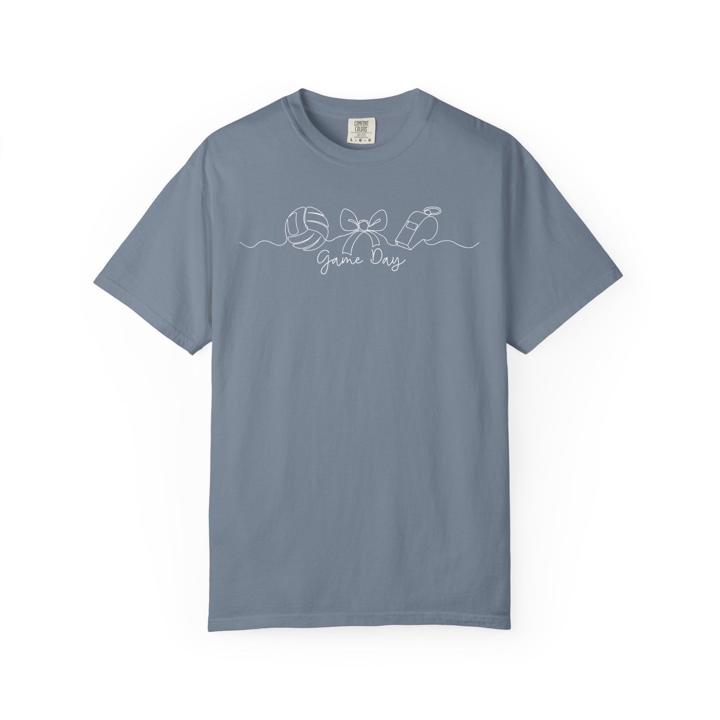 Blue & Grey Volleyball Game Day Comfort Colors T-Shirt