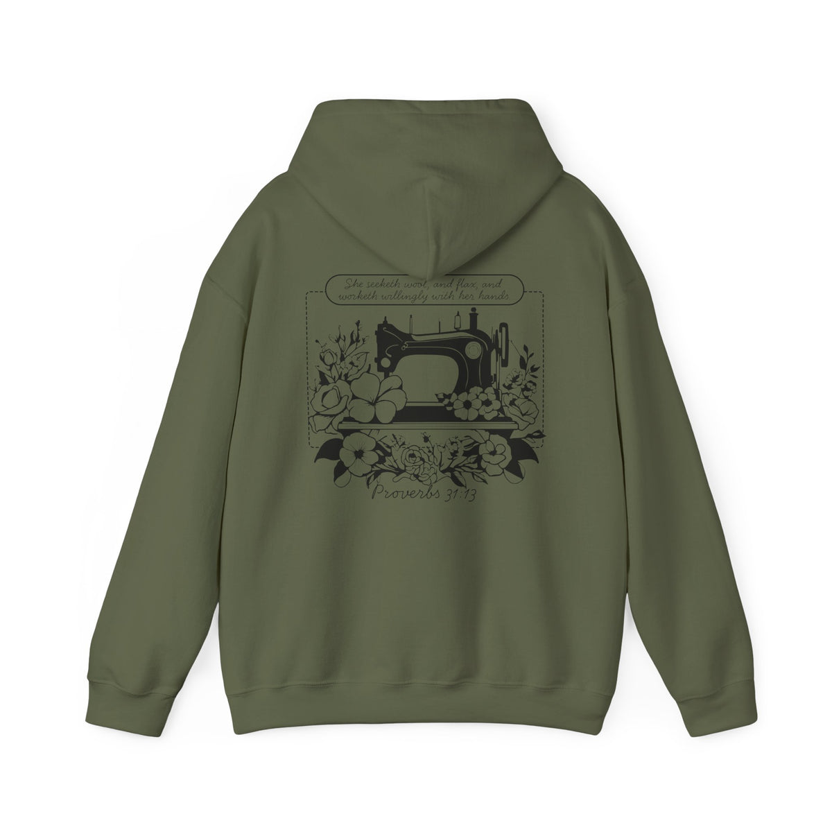Chloe's Stitches Black Print Gildan Hooded Sweatshirt