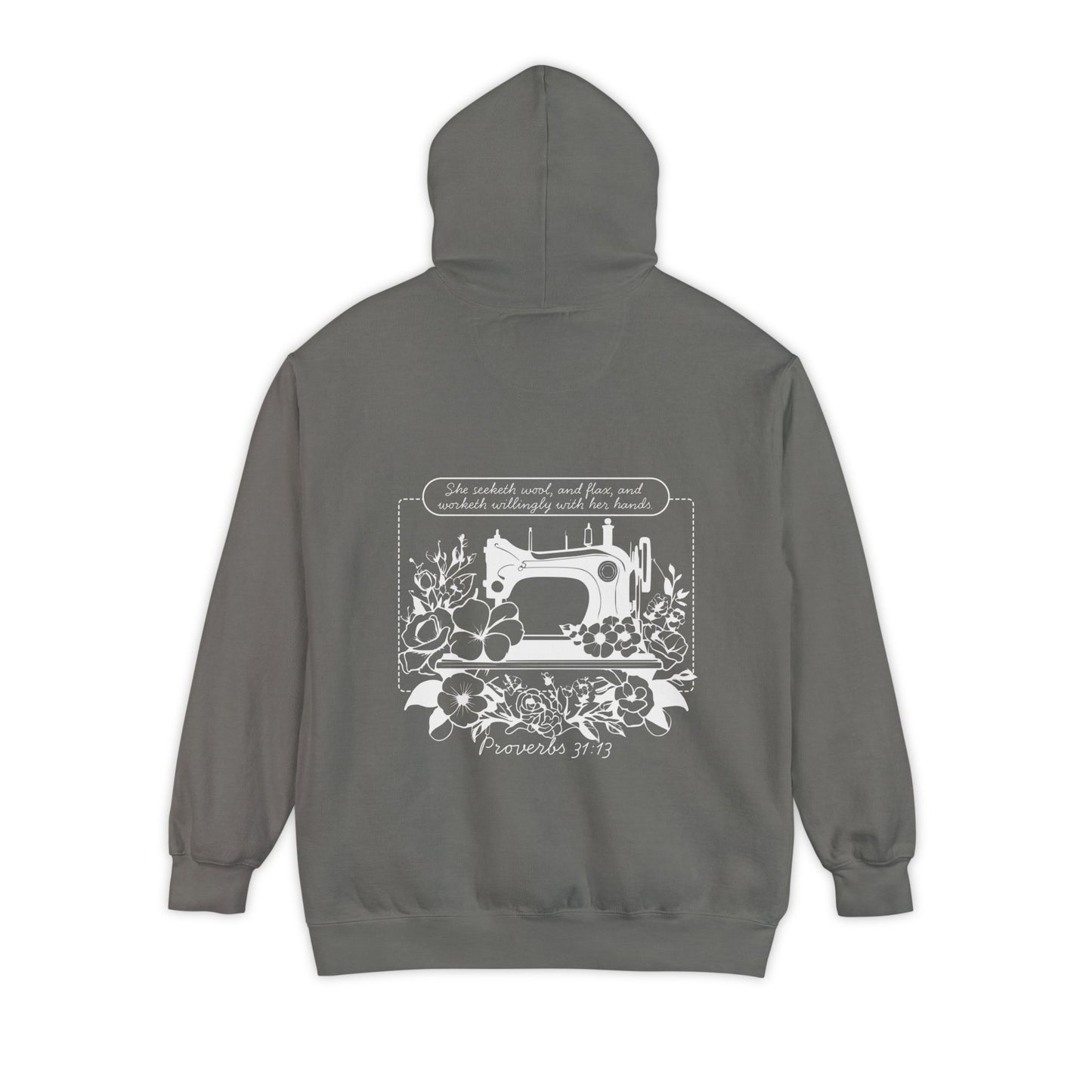 Chloe's Stitches White Print Comfort Colors Sweatshirt