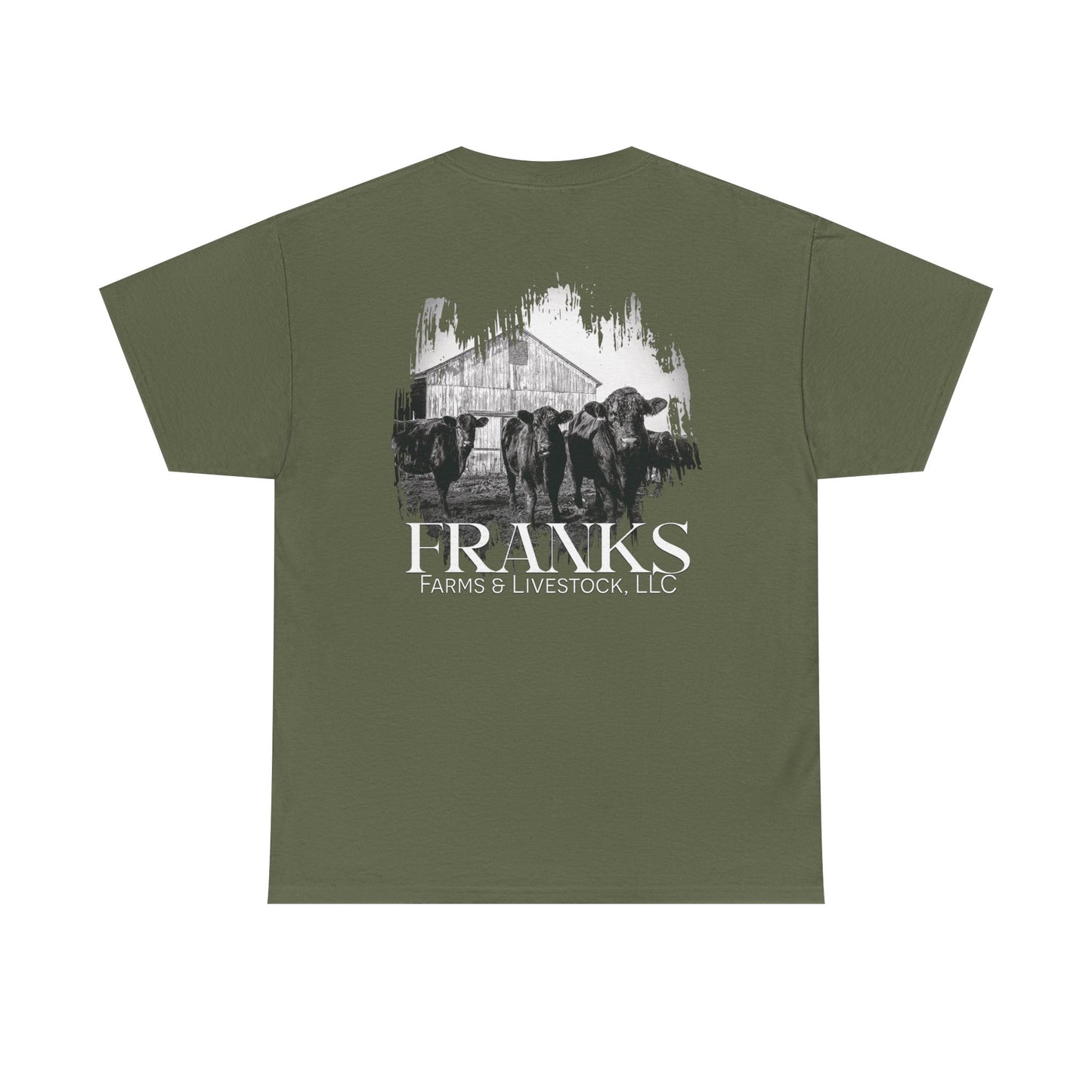 Franks Farms & Livestock Front and Back Heavy Cotton T-shirt (ADULT)