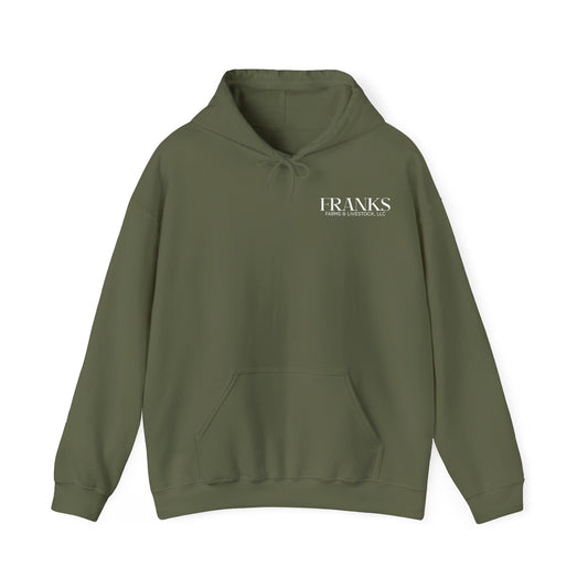 Franks Farms and Livestock Front Print Only Gildan Heavy Blend Hooded Sweatshirt