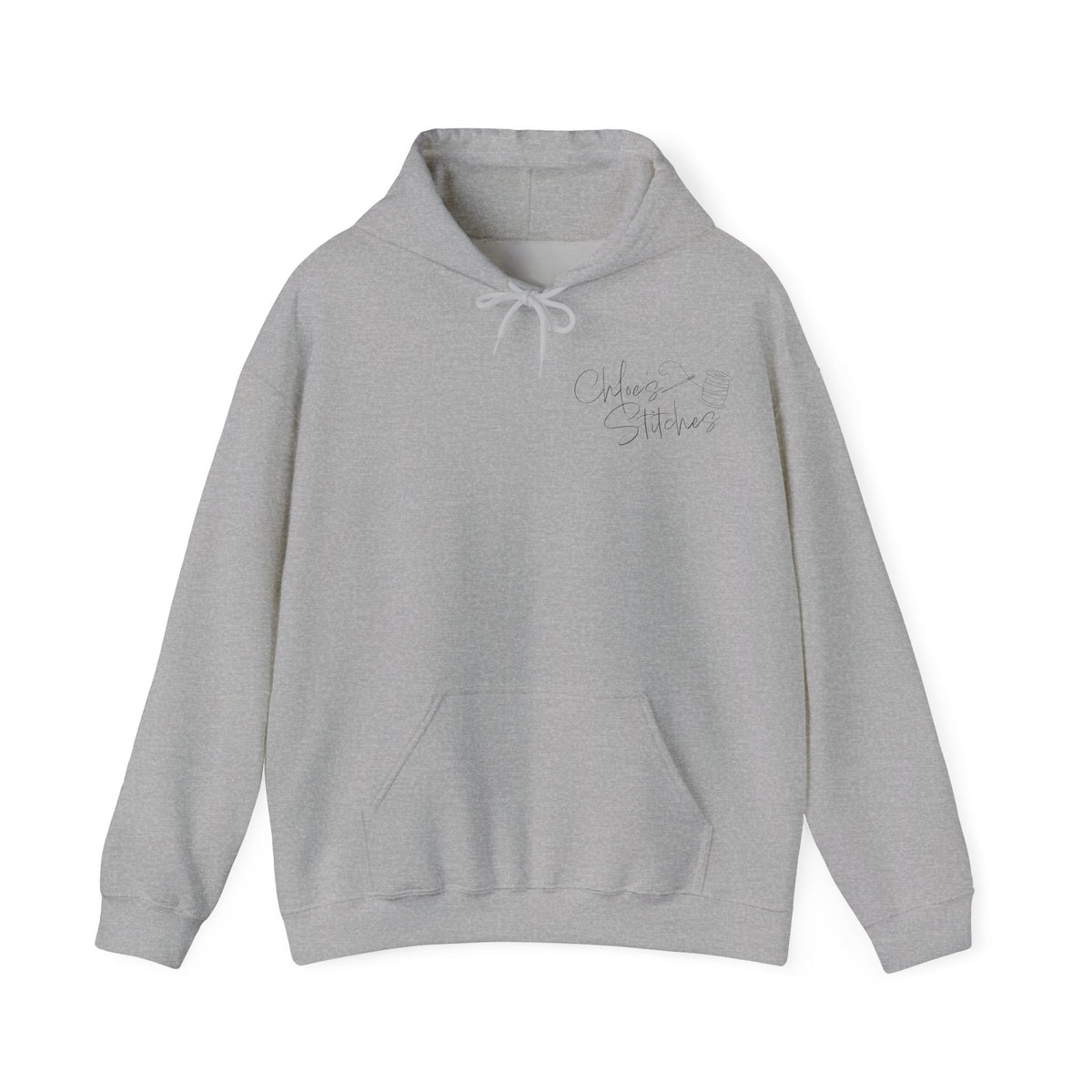 Chloe's Stitches Black Print Gildan Hooded Sweatshirt