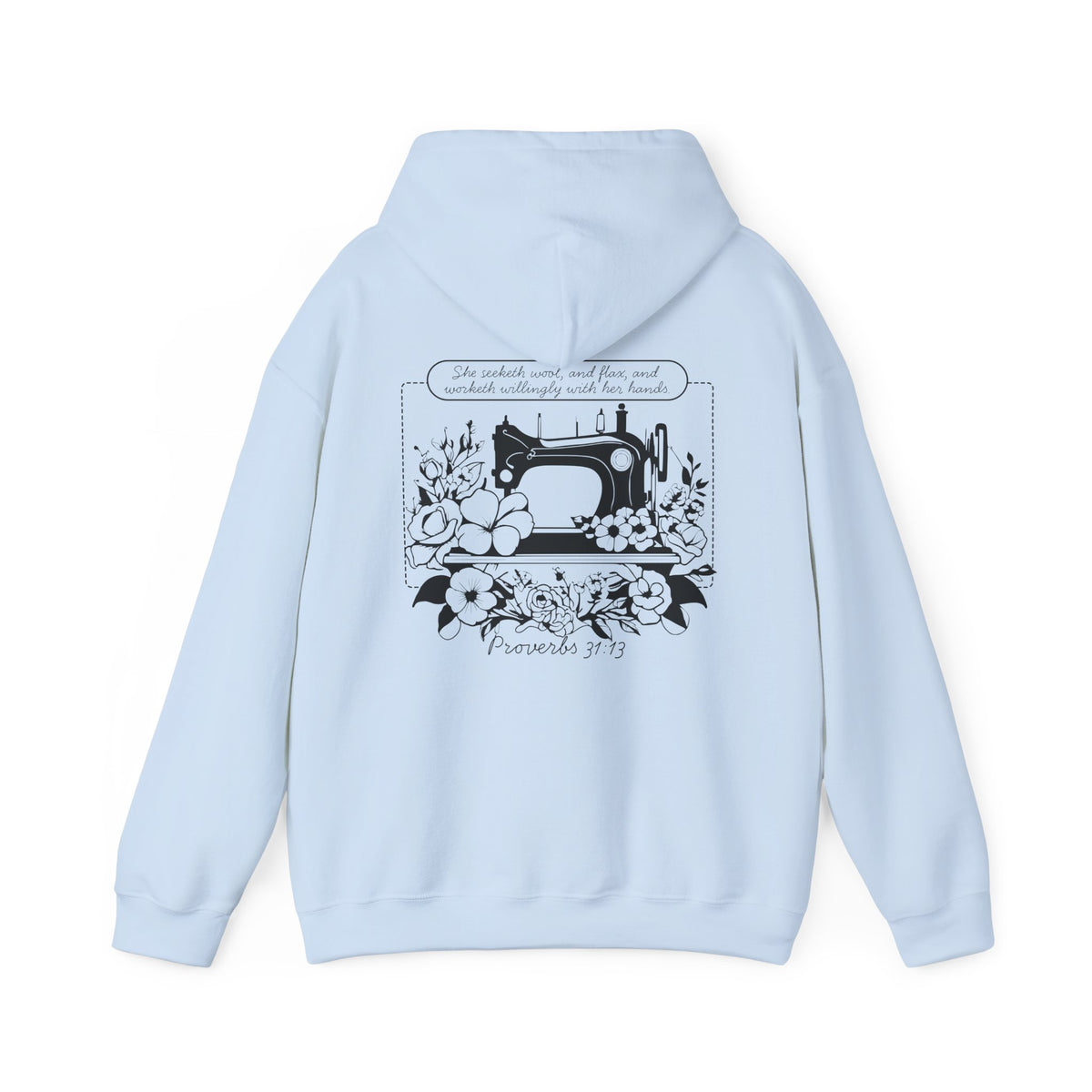 Chloe's Stitches Black Print Gildan Hooded Sweatshirt