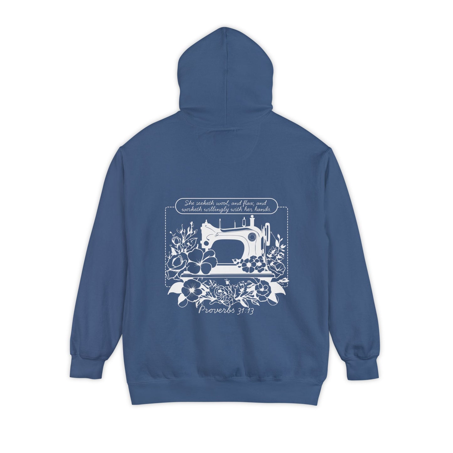 Chloe's Stitches White Print Comfort Colors Sweatshirt