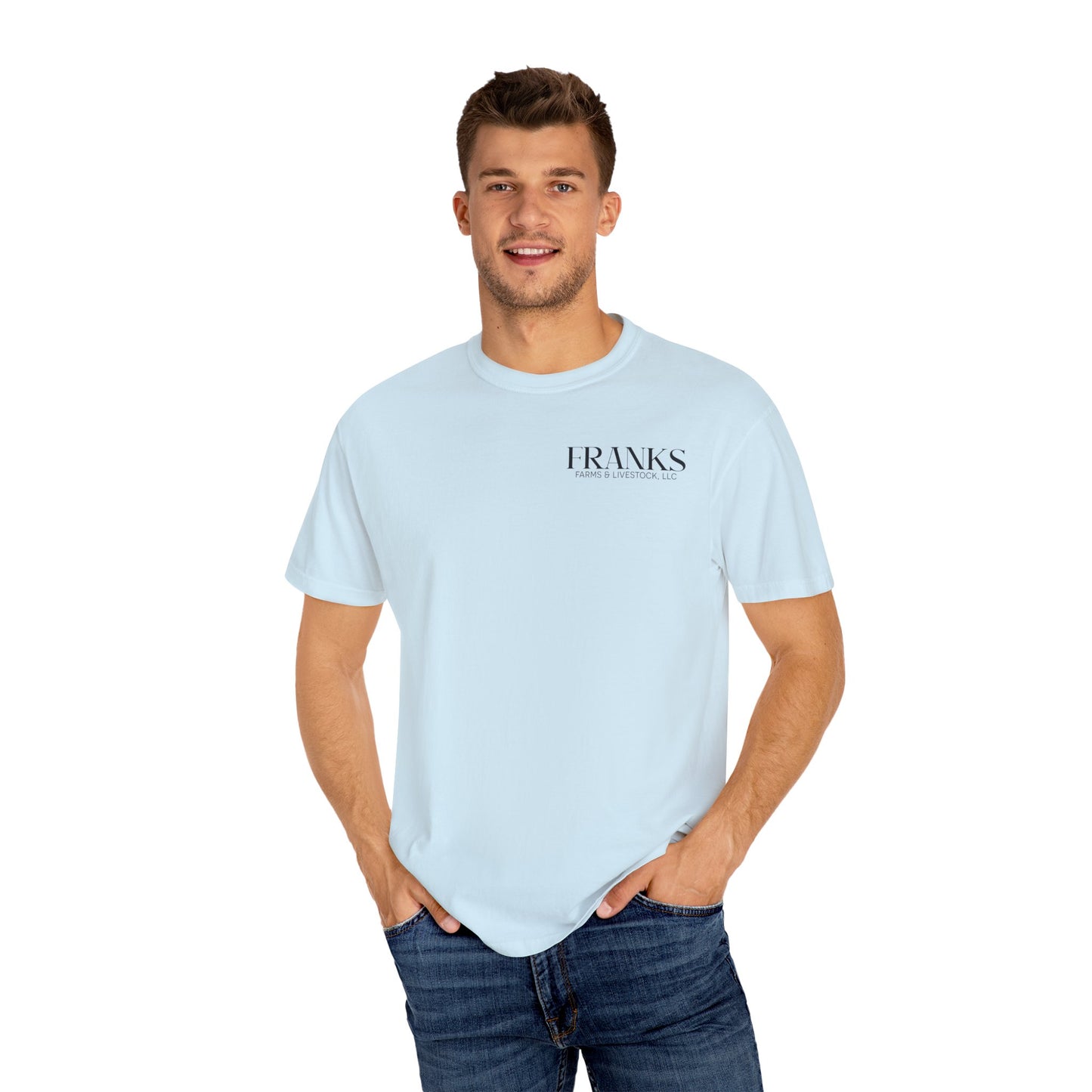 Franks Farms & Livestock Front Print Only Comfort Colors T-Shirt (ADULT)
