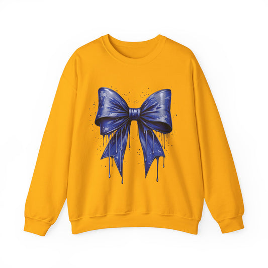 Blue Bow on Gold Sweatshirt