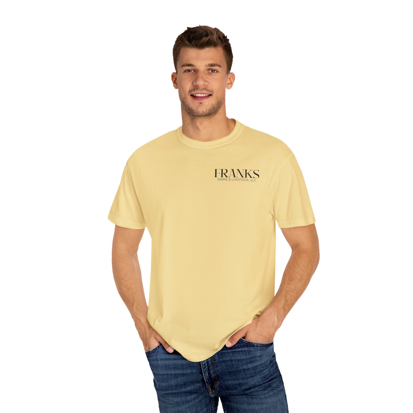 Franks Farms & Livestock Front Print Only Comfort Colors T-Shirt (ADULT)