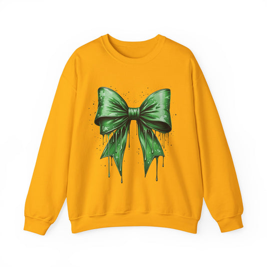 Green Bow on Gold Sweatshirt