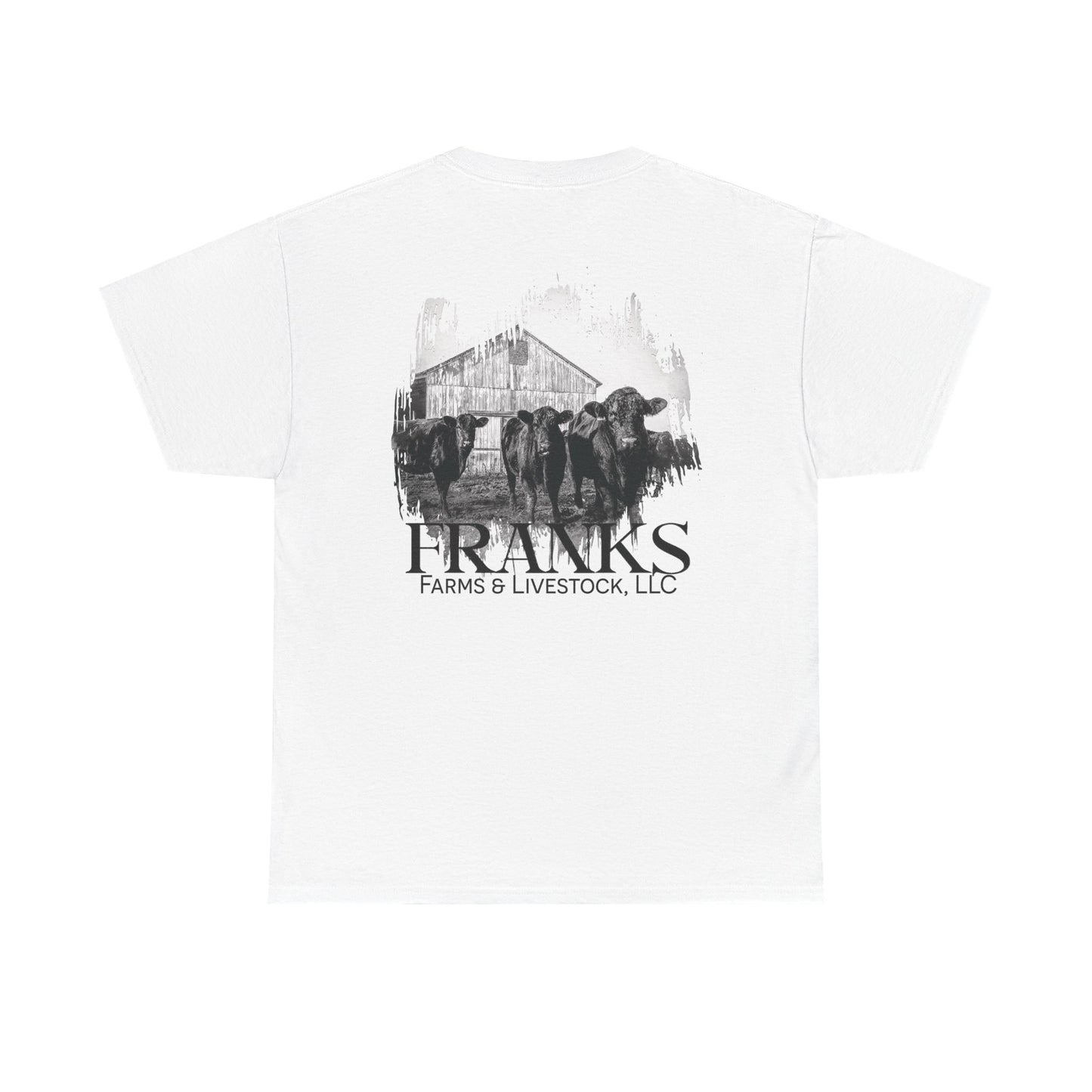 Franks Farms & Livestock Front and Back Print Heavy Cotton T-shirt (Adult)