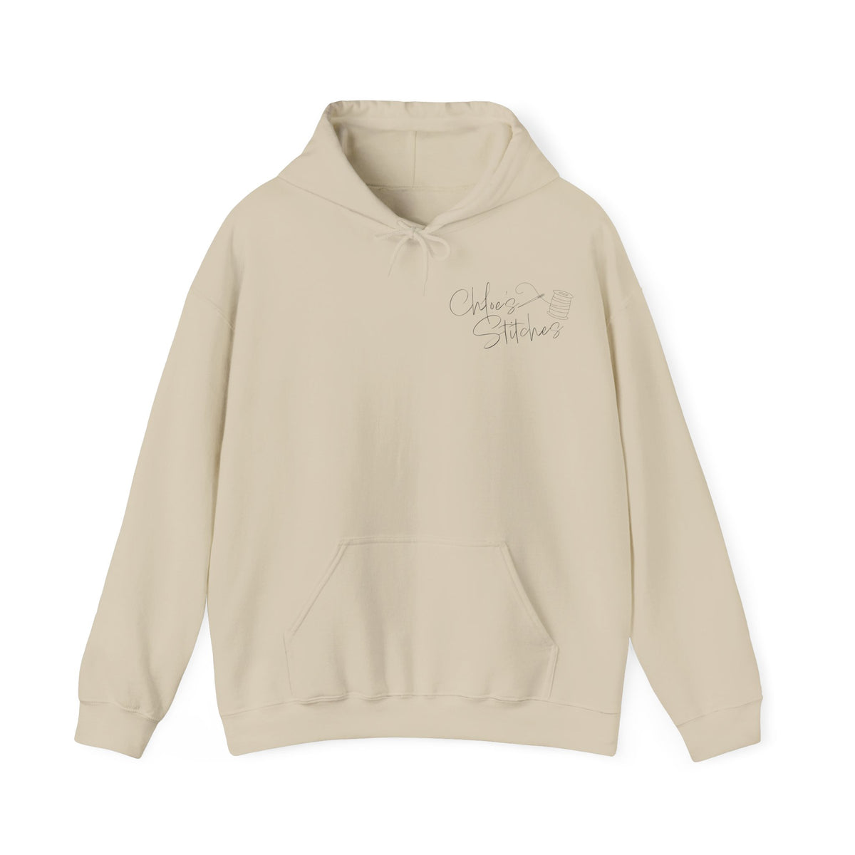 Chloe's Stitches Black Print Gildan Hooded Sweatshirt