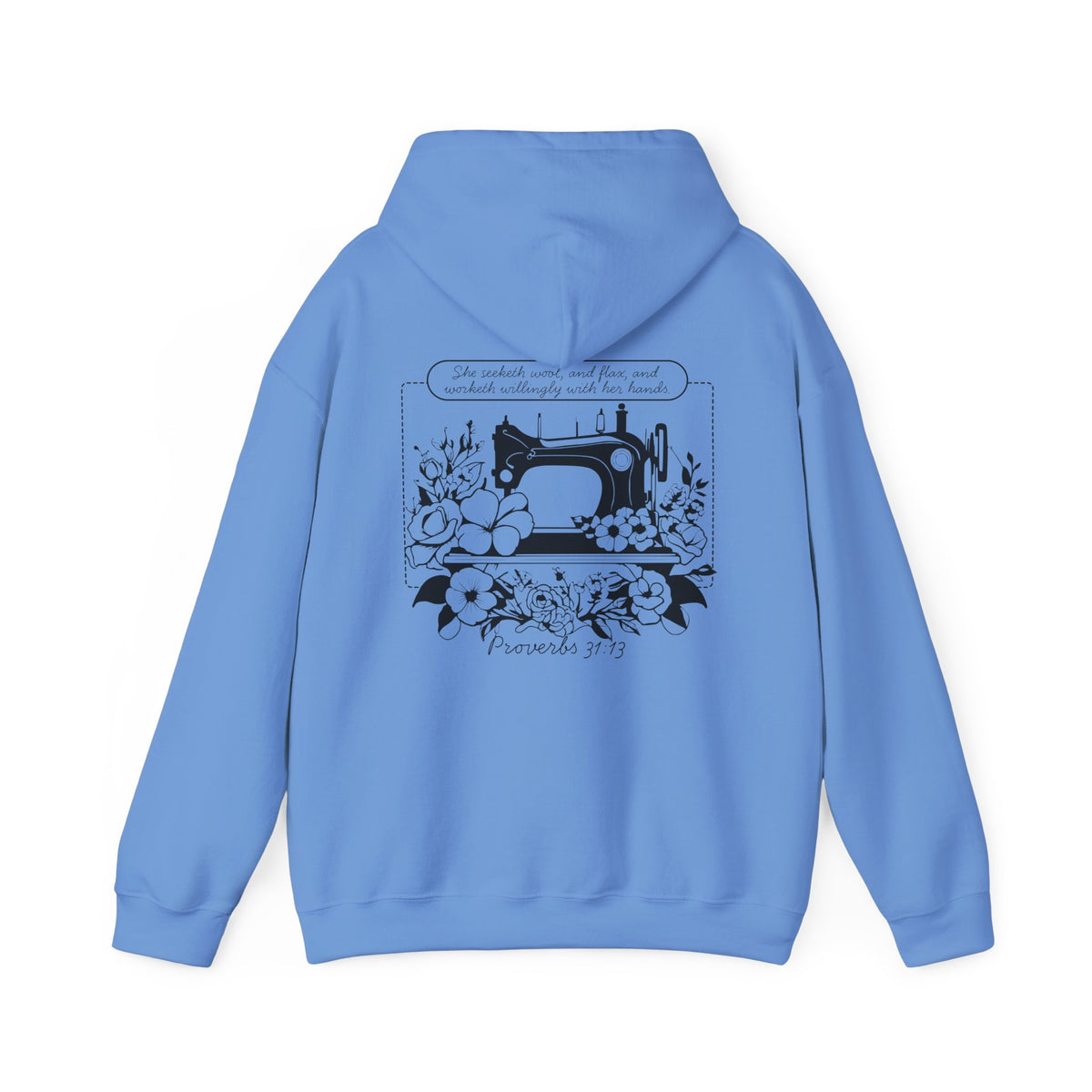 Chloe's Stitches Black Print Gildan Hooded Sweatshirt
