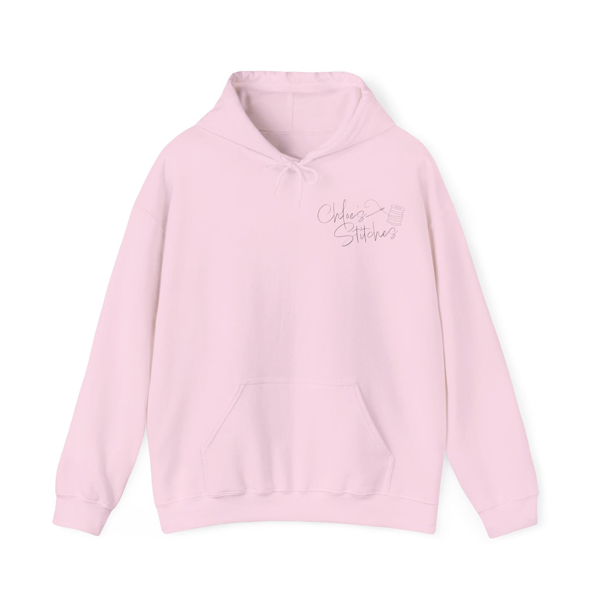 Chloe's Stitches Black Print Gildan Hooded Sweatshirt