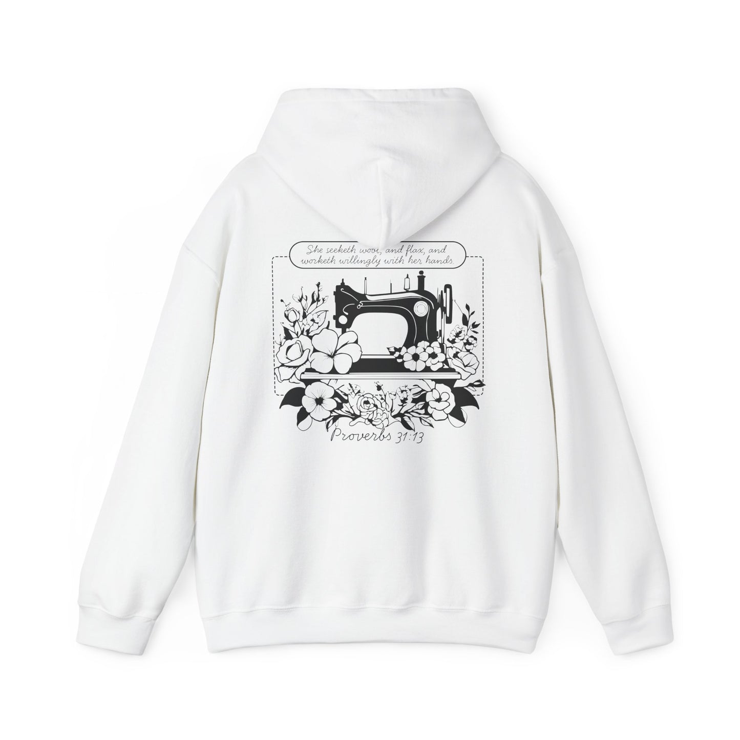 Chloe's Stitches Black Print Gildan Hooded Sweatshirt