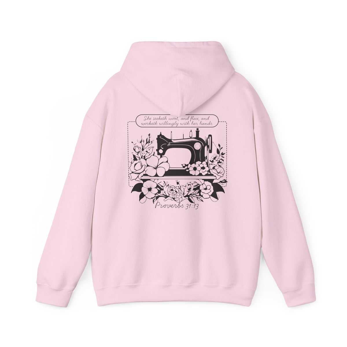 Chloe's Stitches Black Print Gildan Hooded Sweatshirt