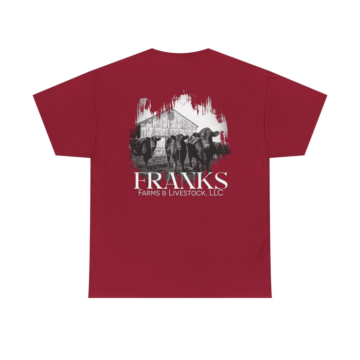 Franks Farms & Livestock Front and Back Heavy Cotton T-shirt (ADULT)