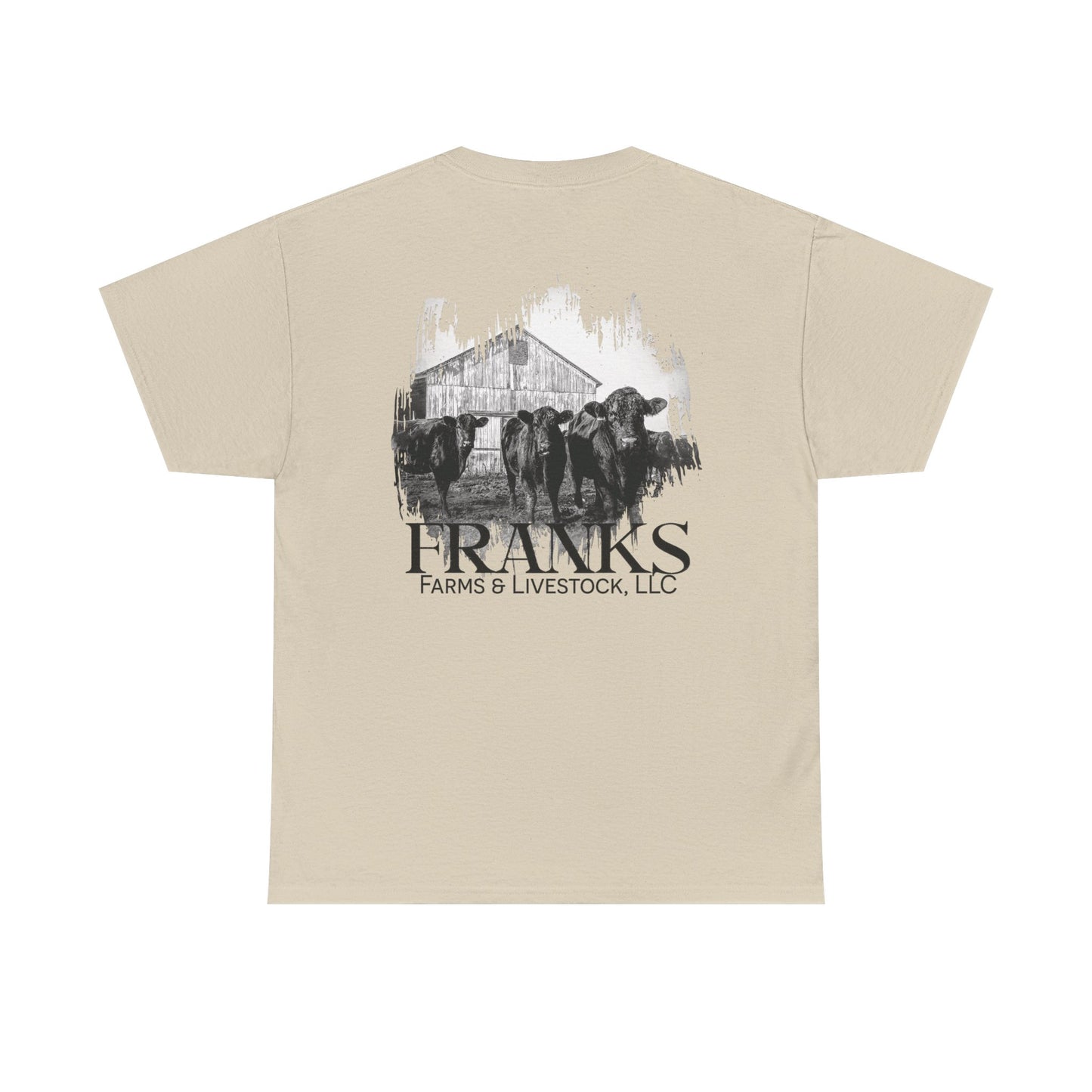 Franks Farms & Livestock Front and Back Print Heavy Cotton T-shirt (Adult)