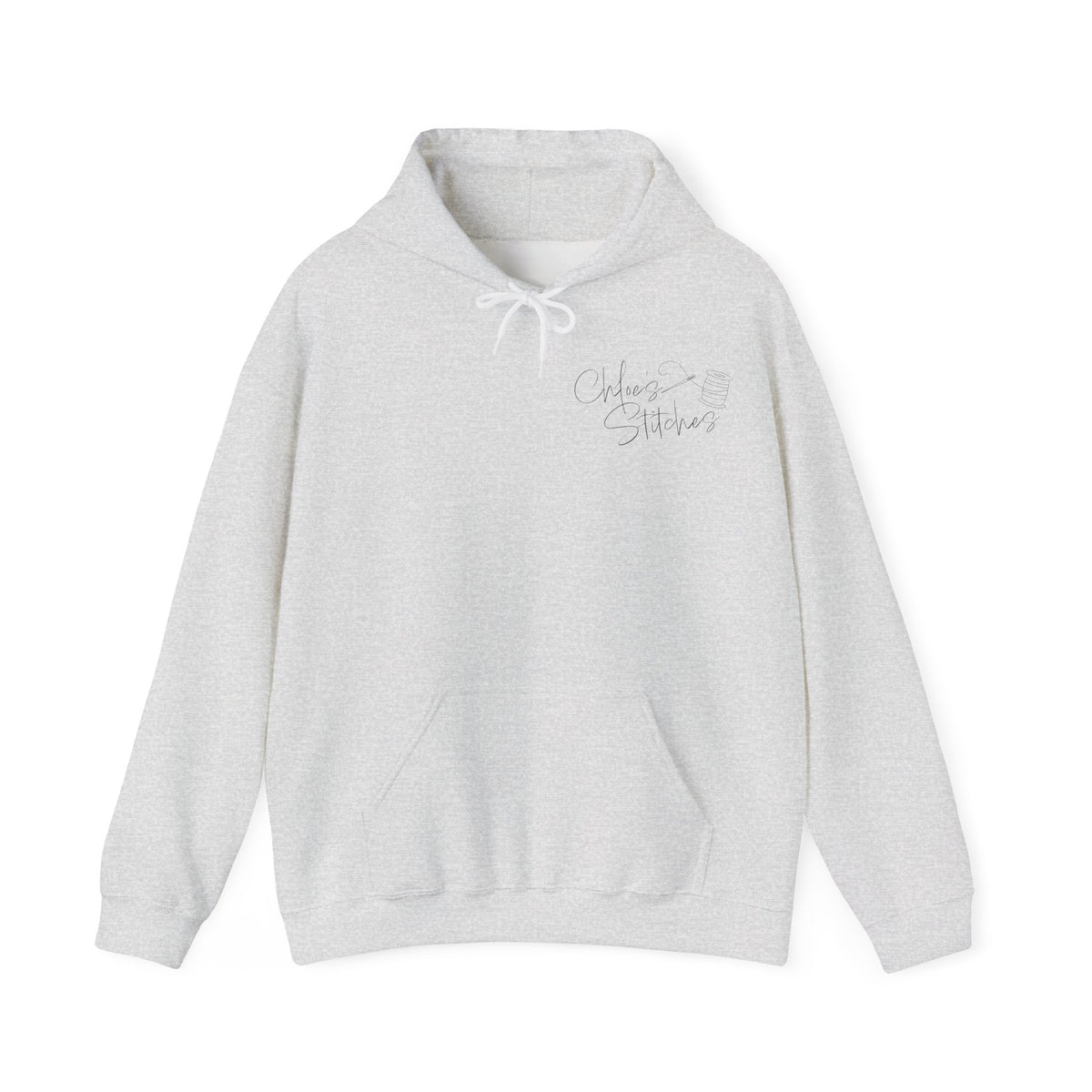 Chloe's Stitches Black Print Gildan Hooded Sweatshirt