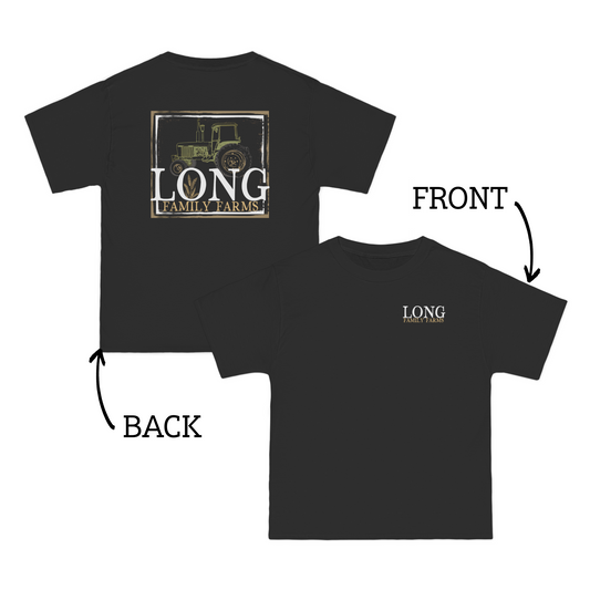 Front and Back Tractor Print on Extra Heavy Hanes Beefy Work T-Shirt (ADULT)