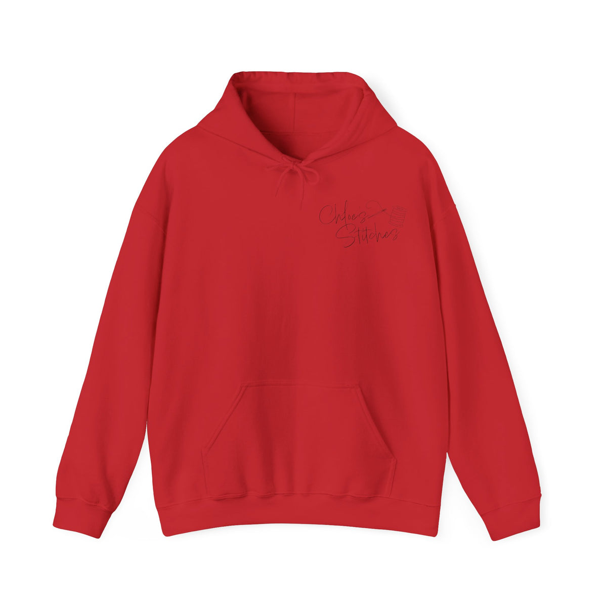 Chloe's Stitches Black Print Gildan Hooded Sweatshirt