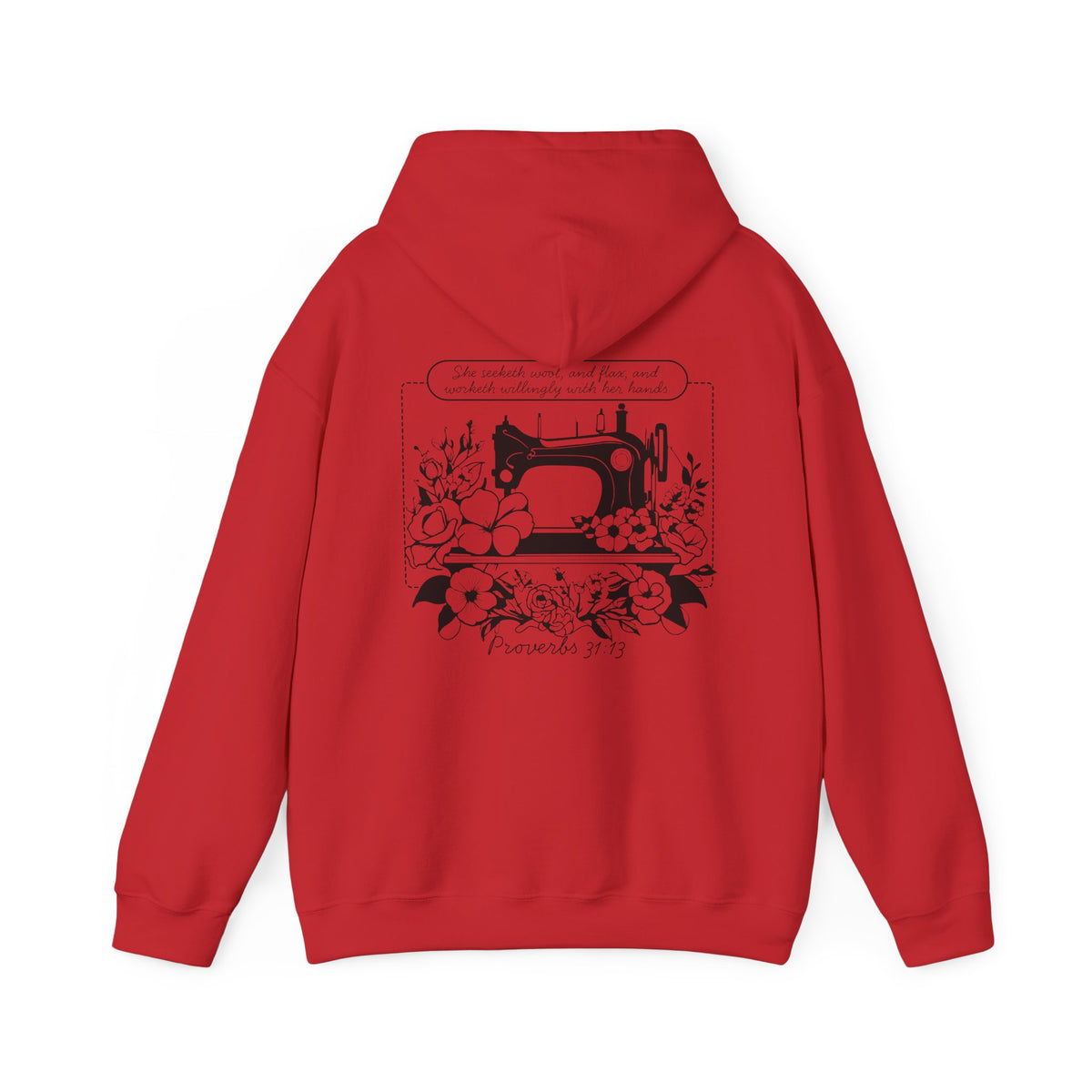 Chloe's Stitches Black Print Gildan Hooded Sweatshirt