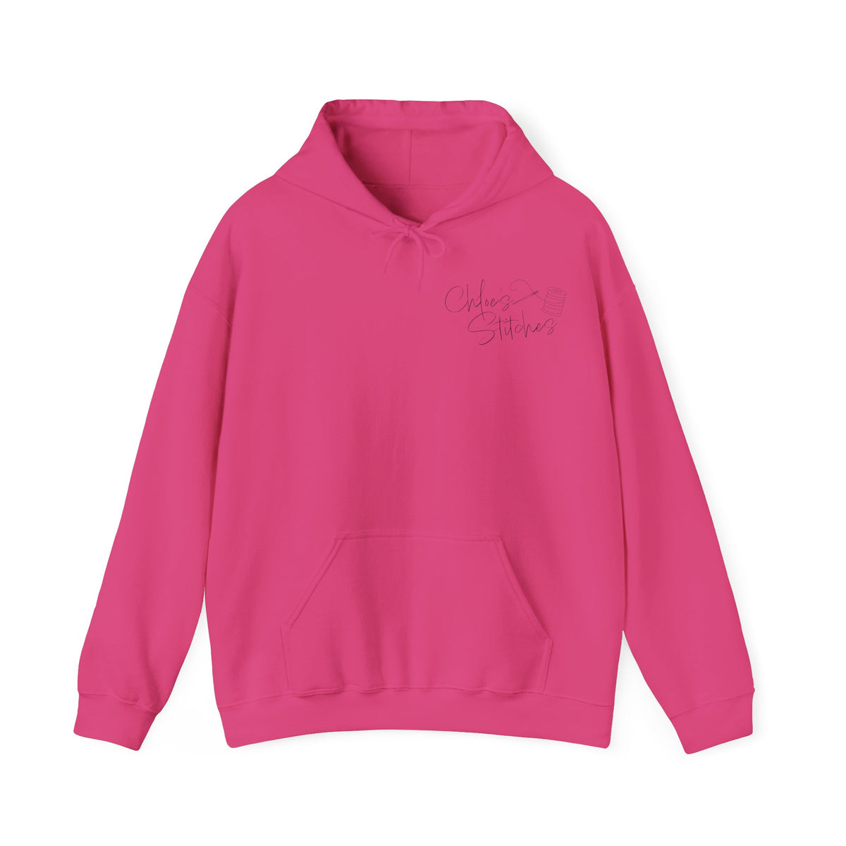 Chloe's Stitches Black Print Gildan Hooded Sweatshirt