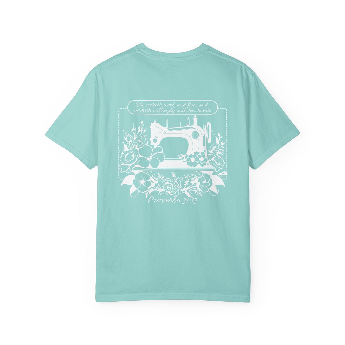 Chloe's Stitches White Print Comfort Colors T-Shirt