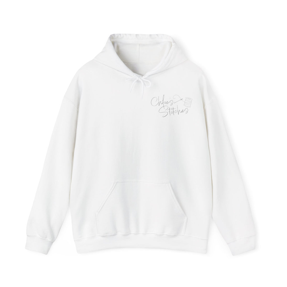 Chloe's Stitches Black Print Gildan Hooded Sweatshirt