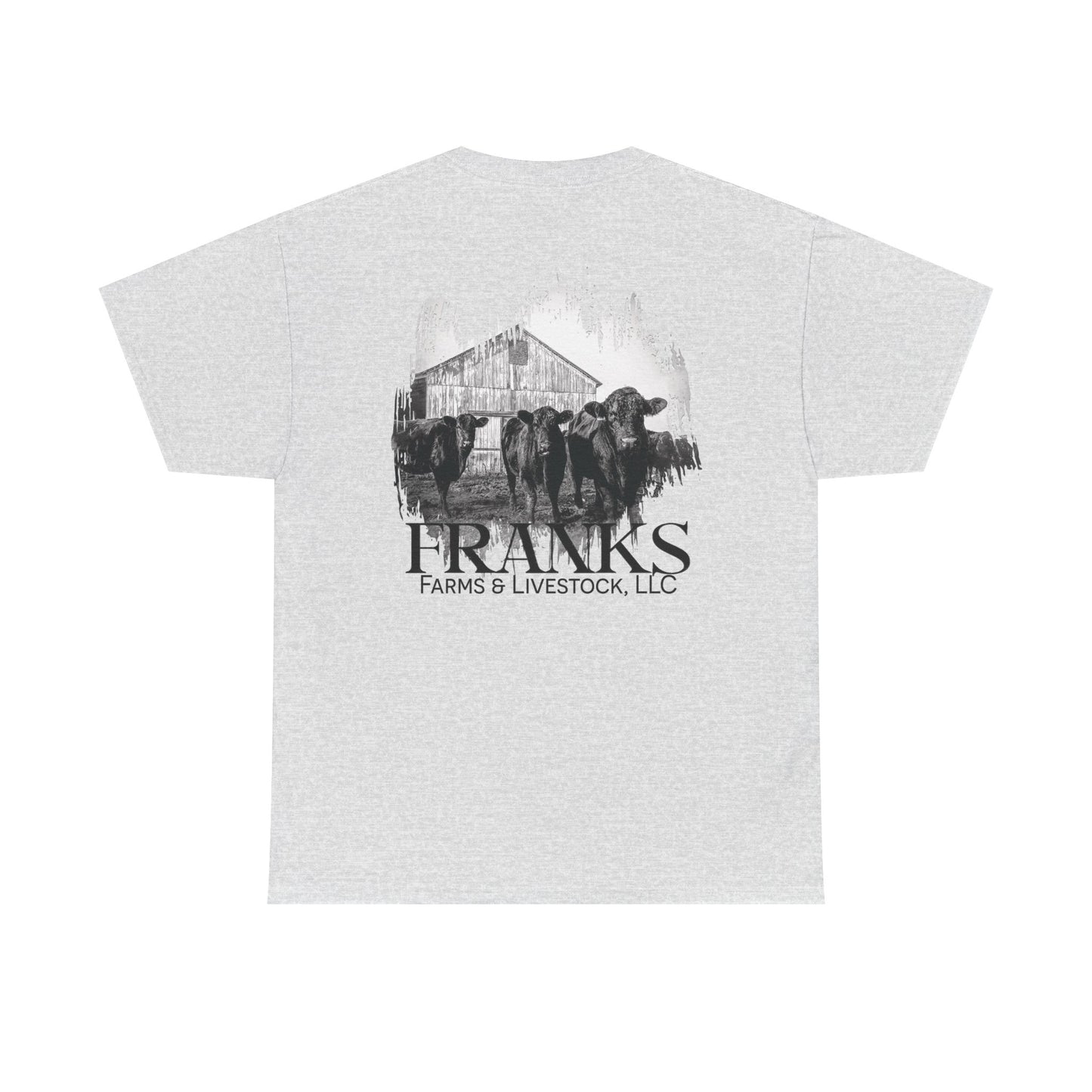 Franks Farms & Livestock Front and Back Print Heavy Cotton T-shirt (Adult)