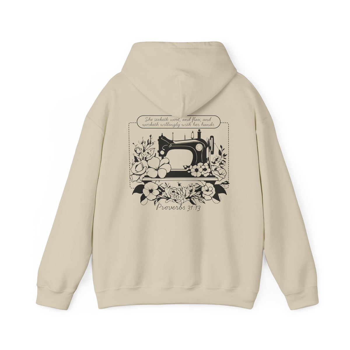 Chloe's Stitches Black Print Gildan Hooded Sweatshirt