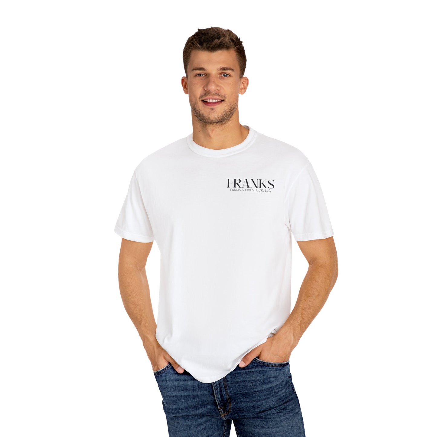 Franks Farms & Livestock Front Print Only Comfort Colors T-Shirt (ADULT)