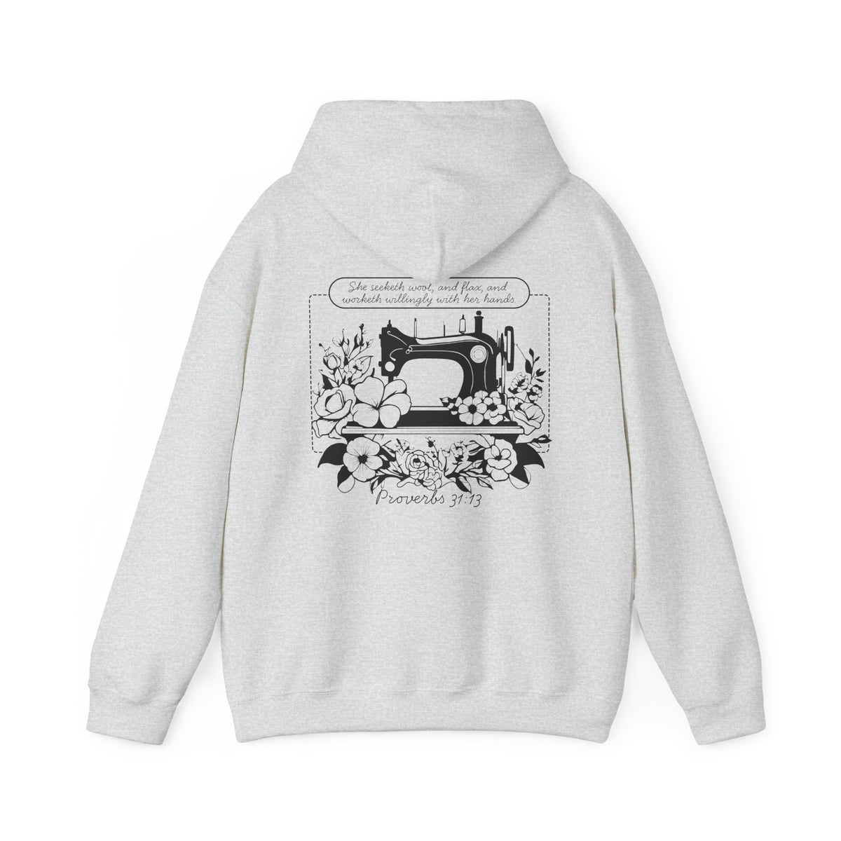 Chloe's Stitches Black Print Gildan Hooded Sweatshirt
