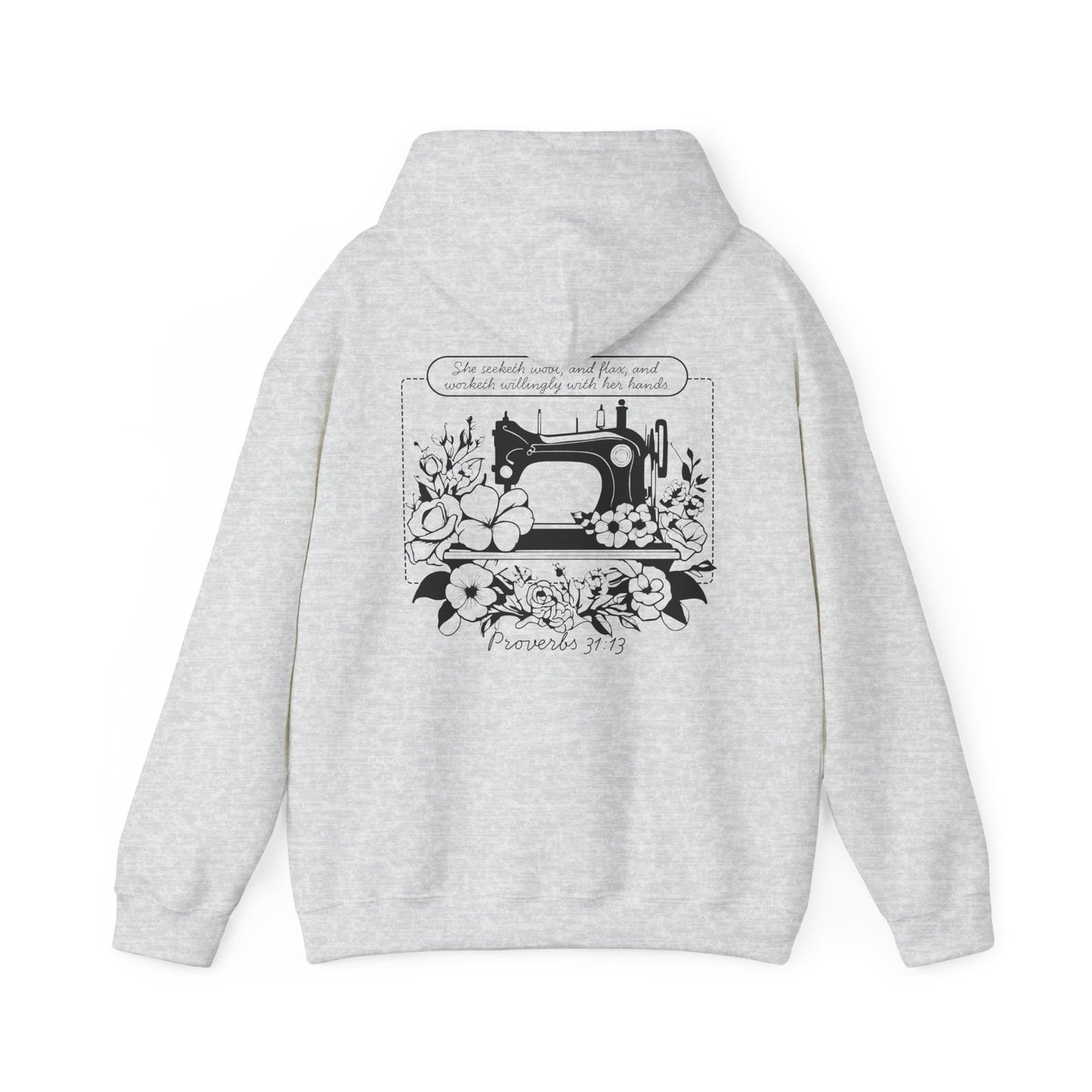 Chloe's Stitches Black Print Gildan Hooded Sweatshirt
