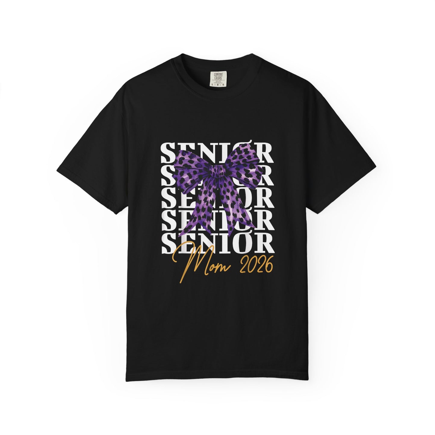 Senior Mom PURPLE & GOLD bow 2026 Comfort Colors T-Shirt