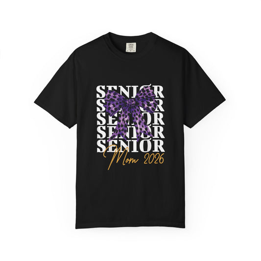 Senior Mom PURPLE & GOLD bow 2026 Comfort Colors T-Shirt