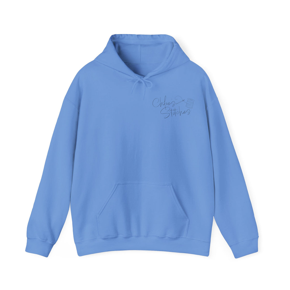 Chloe's Stitches Black Print Gildan Hooded Sweatshirt