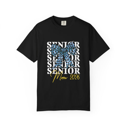 Senior Mom Light Blue and Gold bow 2026 Comfort Colors T-Shirt
