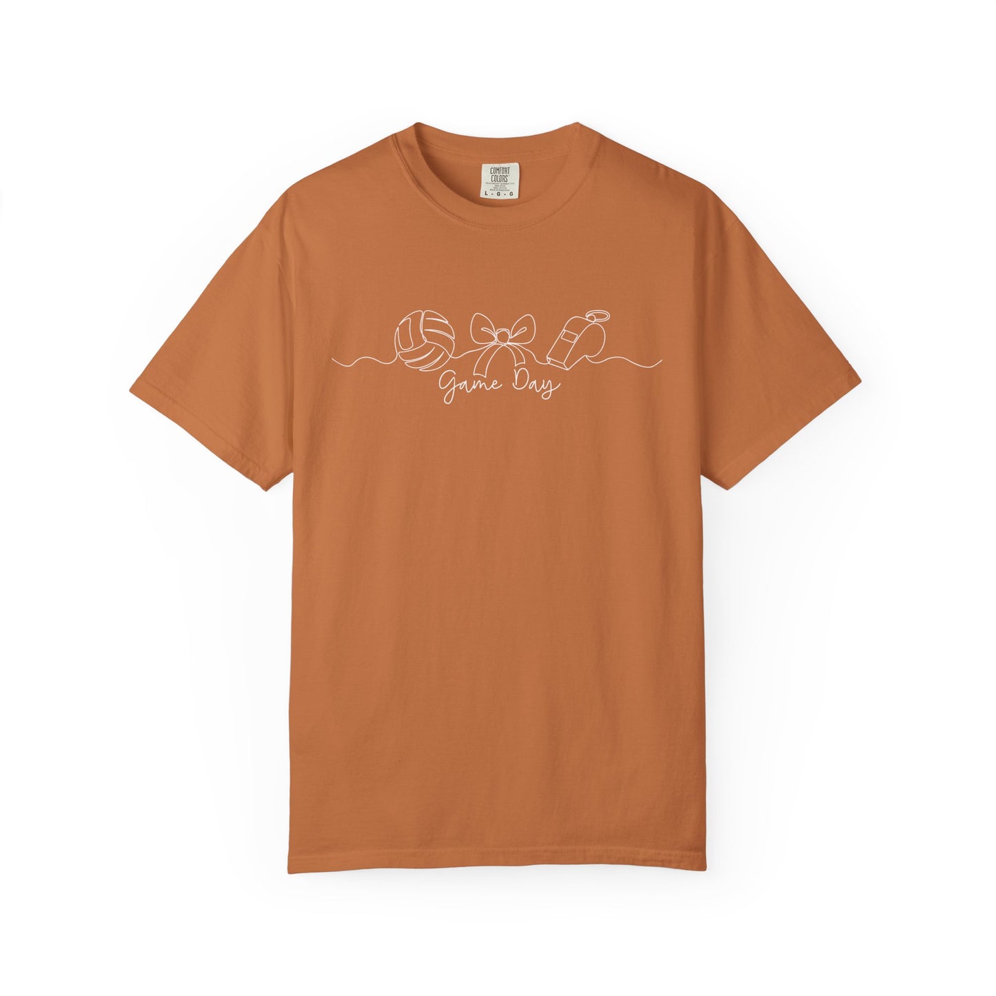 Orange & Grey Volleyball Game Day Comfort Colors T-Shirt