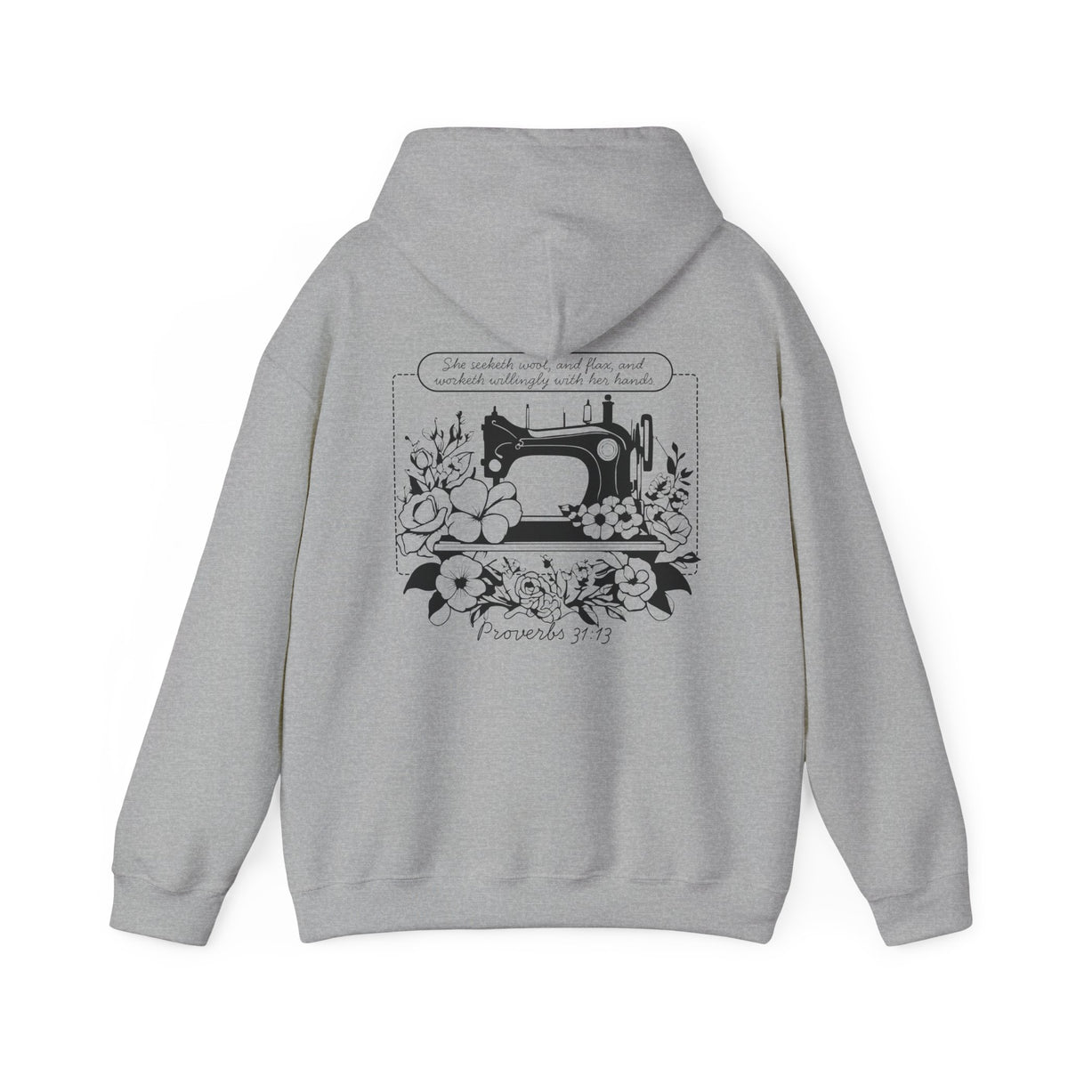 Chloe's Stitches Black Print Gildan Hooded Sweatshirt