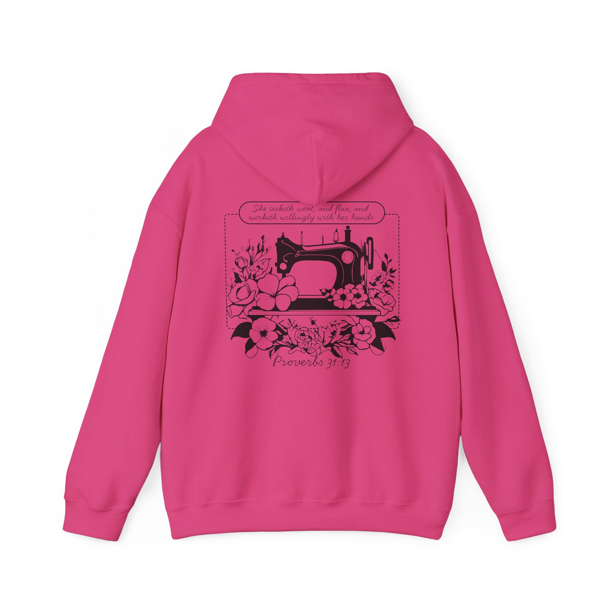 Chloe's Stitches Black Print Gildan Hooded Sweatshirt